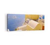 Impression sur Toile 100x40cm Tableaux Image Maison appartement bâtiment grèce