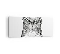 Impression sur Toile 100x40cm Tableaux Image mode conception hibou aquarelle