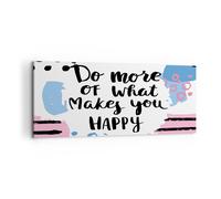 Impression sur Toile 100x40cm Tableaux Image Mots Motivation Heureux message