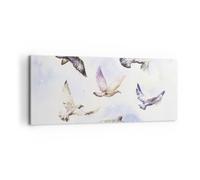 Impression sur Toile 100x40cm Tableaux Image Oiseaux aquarelle sauvagerie vol