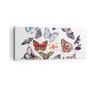 Impression sur Toile 100x40cm Tableaux Image Papillons illustration ailes