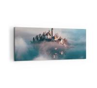 Impression sur Toile 100x40cm Tableaux Image Photo Alpes Bled Église Decoration