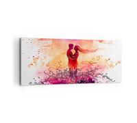 Impression sur Toile 100x40cm Tableaux Image Photo Amour Couple lune de miel