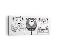 Impression sur Toile 100x40cm Tableaux Image Photo Amusant doux ours en peluche