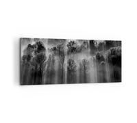Impression sur Toile 100x40cm Tableaux Image Photo Arbres Dans Brouillard