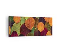 Impression sur Toile 100x40cm Tableaux Image Photo Automne Feuilles Graphismes