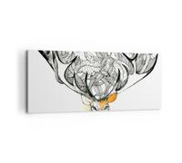 Impression sur Toile 100x40cm Tableaux Image Photo Cher sauvage floral forêt