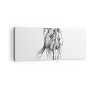 Impression sur Toile 100x40cm Tableaux Image Photo Cheval Galop Des Animaux