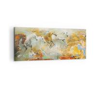 Impression sur Toile 100x40cm Tableaux Image Photo Chevaux Galop Modernes