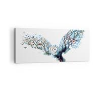 Impression sur Toile 100x40cm Tableaux Image Photo Chouette sauvage forêt vol