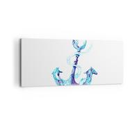 Impression sur Toile 100x40cm Tableaux Image Photo corail méduses ancre corde