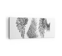 Impression sur Toile 100x40cm Tableaux Image Photo Dessin ange ailes plumes