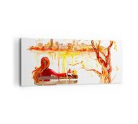 Impression sur Toile 100x40cm Tableaux Image Photo Féminin urbain carré nature