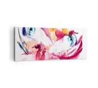 Impression sur Toile 100x40cm Tableaux Image Photo femme fleur été lune de miel