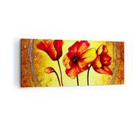 Impression sur Toile 100x40cm Tableaux Image Photo Fleurs panneaux tige lignes