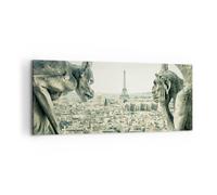 Impression sur Toile 100x40cm Tableaux Image Photo Gargouilles Paris Notre-Dame