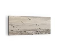 Impression sur Toile 100x40cm Tableaux Image Photo Goélands Côte Boho Decoration