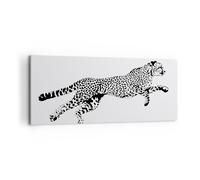 Impression sur Toile 100x40cm Tableaux Image Photo Guépard animaux points