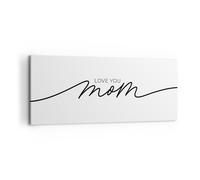 Impression sur Toile 100x40cm Tableaux Image Photo Je t'aime maman Decoration