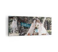 Impression sur Toile 100x40cm Tableaux Image Photo Jeunes Mariés Amour Paysage