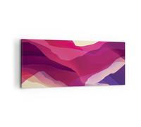 Impression sur Toile 100x40cm Tableaux Image Photo L'Abstraction Montagnes Rose