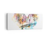 Impression sur Toile 100x40cm Tableaux Image Photo lieu ville Architecture coeur