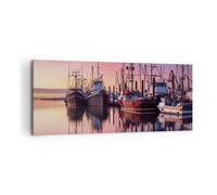 Impression sur Toile 100x40cm Tableaux Image Photo Marina Ouest Le Soleil