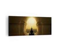 Impression sur Toile 100x40cm Tableaux Image Photo Méditation Temple Ombre