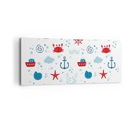 Impression sur Toile 100x40cm Tableaux Image Photo Mer bateau ancre navire