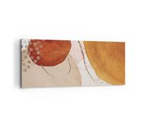 Impression sur Toile 100x40cm Tableaux Image Photo Orange Abstraction Taches
