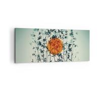 Impression sur Toile 100x40cm Tableaux Image Photo Ouest Le Soleil Herbe