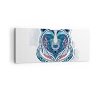 Impression sur Toile 100x40cm Tableaux Image Photo Ours illustration rêve fleuri