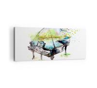 Impression sur Toile 100x40cm Tableaux Image Photo Piano Nature Musique élégance