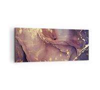 Impression sur Toile 100x40cm Tableaux Image Photo Pierre Or Marbre Decoration