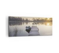 Impression sur Toile 100x40cm Tableaux Image Photo Pont Ouest Le Soleil