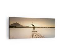 Impression sur Toile 100x40cm Tableaux Image Photo Radeau Ouest Le Soleil
