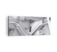 Impression sur Toile 100x40cm Tableaux Image Photo Science Illusion Escaliers