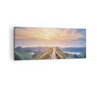 Impression sur Toile 100x40cm Tableaux Image Photo Sentier Montagne Açores