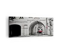 Impression sur Toile 100x40cm Tableaux Image Photo Tchèque Tramway Prague