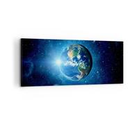 Impression sur Toile 100x40cm Tableaux Image Photo Terre Univers Etoiles Galaxie