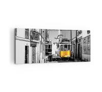 Impression sur Toile 100x40cm Tableaux Image Photo Tram Portugal Lisbonne