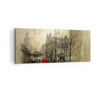 Impression sur Toile 100x40cm Tableaux Image Photo ville femme amant Decoration
