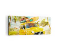 Impression sur Toile 100x40cm Tableaux Image Photo Voiture plage voyage été