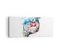 Impression sur Toile 100x40cm Tableaux Image Photo Watch suisse alpes nuage