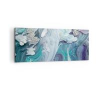Impression sur Toile 100x40cm Tableaux L'Abstraction En Trois Dimensions Bleu