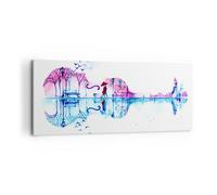 Impression sur Toile 100x40cm Tableaux Violon Marche la pluie les activités