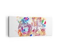 Impression sur Toile 100x40cm Tableaux Voyage l'Europe l'histoire le château