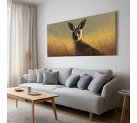Impression sur Toile 100x50cm, Image sur Toile Affiche Animaux Sauvages Kangourou de la Prérie Tableau Decoration Murale Salon Chambre Coucher Salle de Bains Toiles Peinture