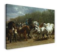 Impression sur toile (100x70cm): Rosa Bonheur - La foire du cheval