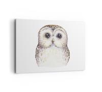 Impression sur Toile 100x70cm Tableaux Chouette Chouette Hulotte Graphiques